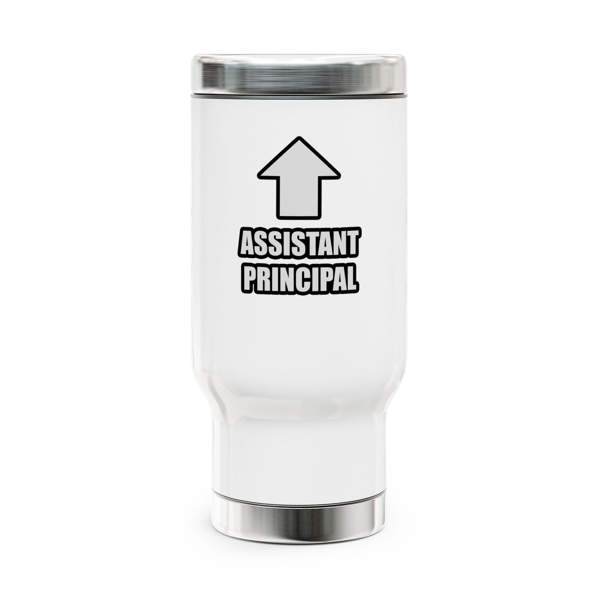 Arrow Assistant Principal - Stainless Steel Travel Mug with Handle, 14oz