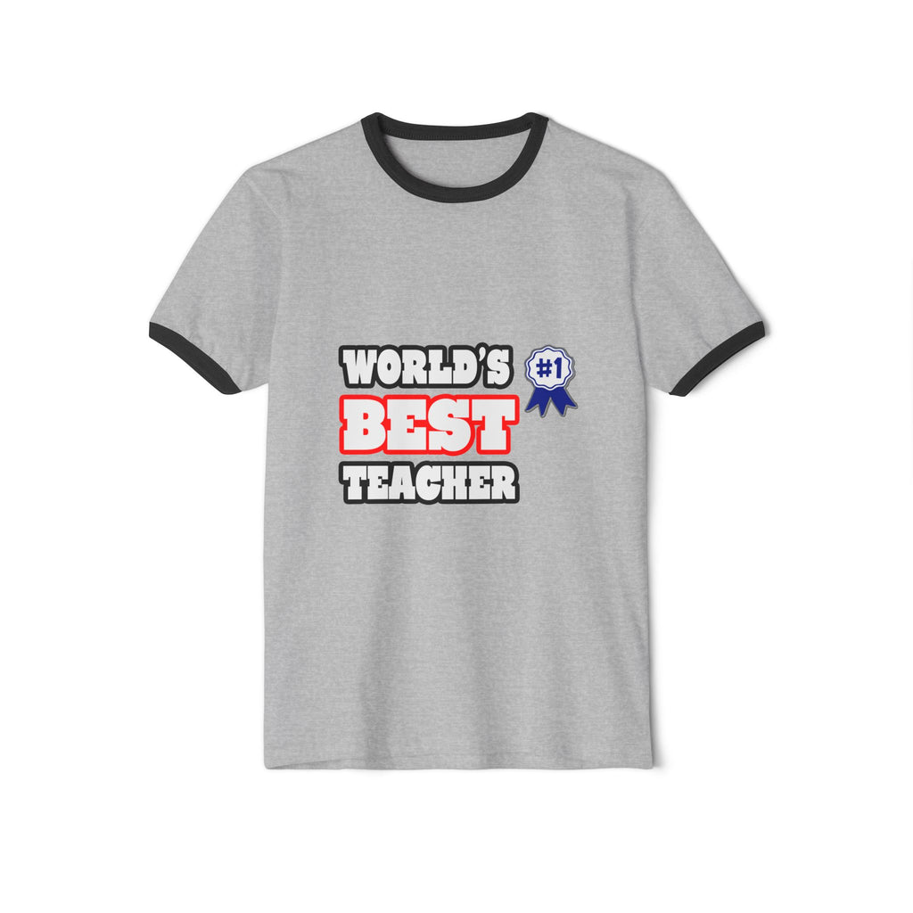 World's Best Teacher - Unisex Cotton Ringer T-Shirt
