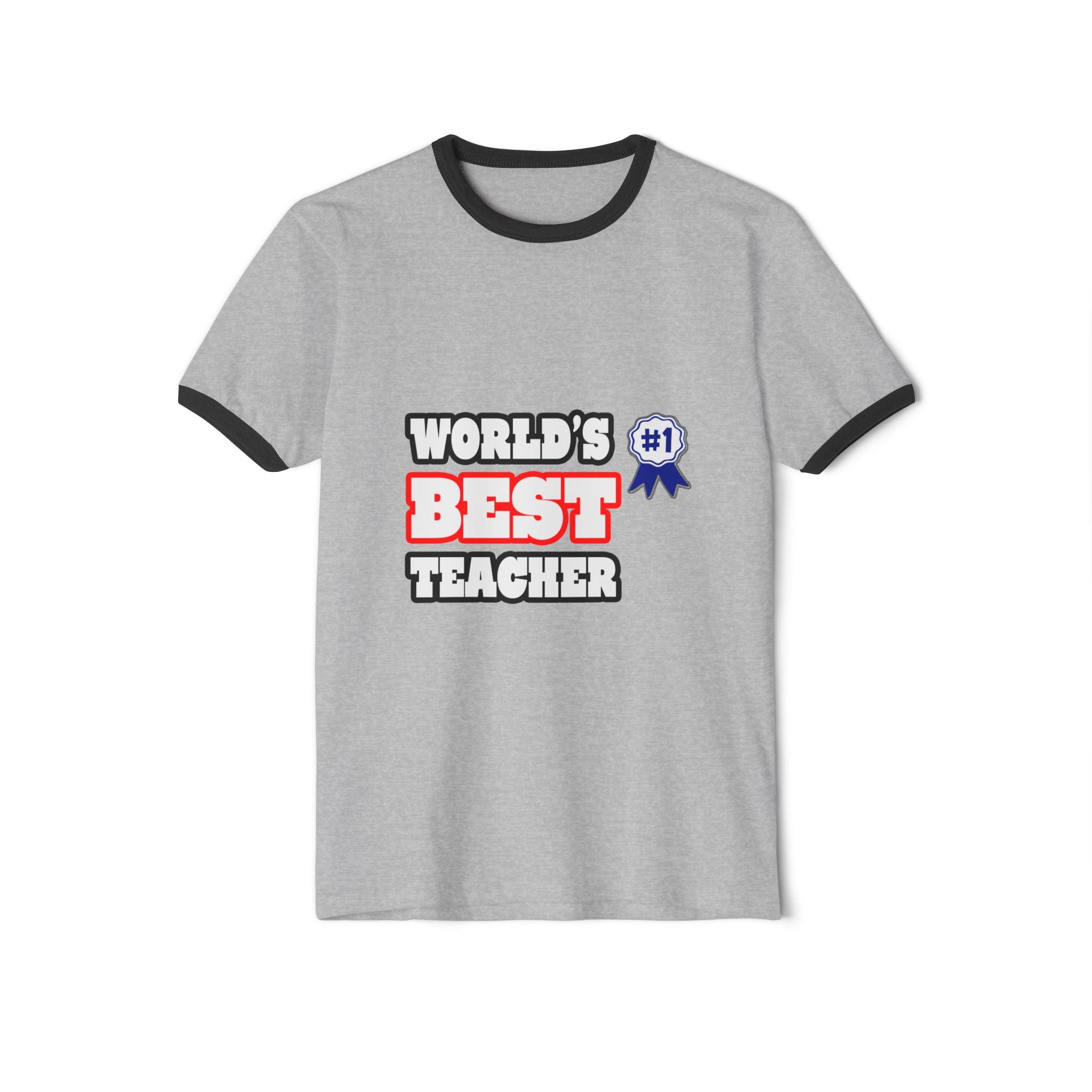 World's Best Teacher - Unisex Cotton Ringer T-Shirt