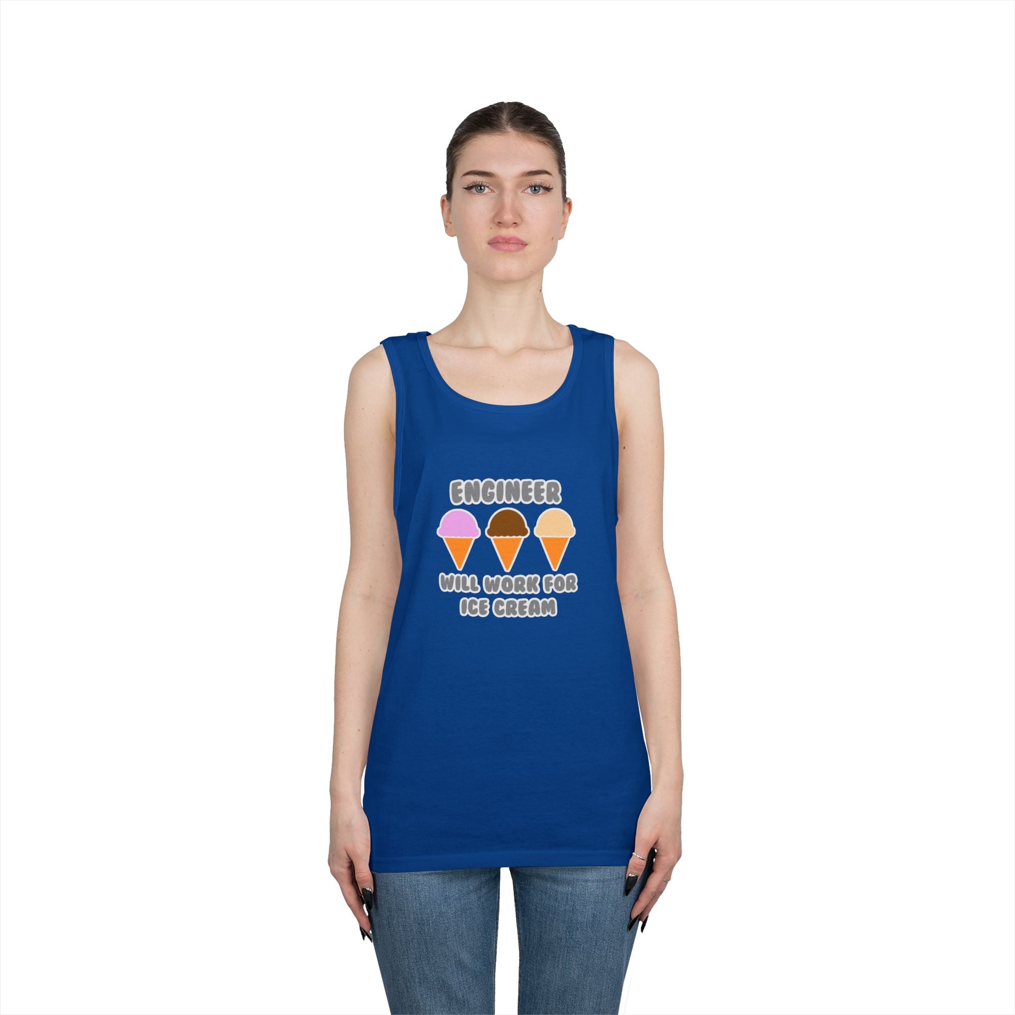 Engineer ... Will Work For Ice Cream - Unisex Heavy Cotton Tank Top