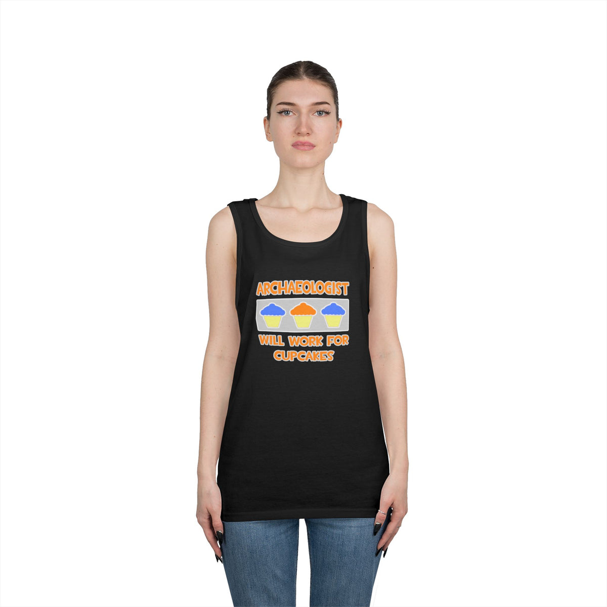 Archaeologist ... Will Work For Cupcakes - Unisex Heavy Cotton Tank Top