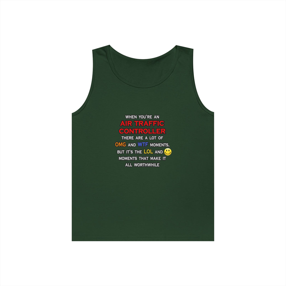 Funny Air Traffic Controller ... OMG WTF LOL - Unisex Heavy Cotton Tank Top