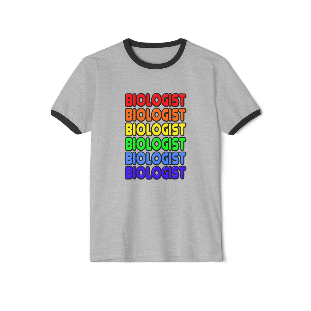 Rainbow Biologist - Unisex Cotton Ringer T-Shirt