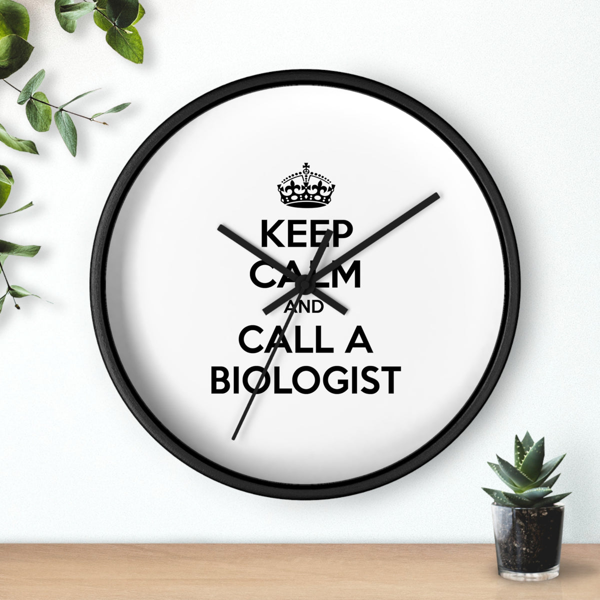 Keep Calm and Call a Biologist - Wall Clock