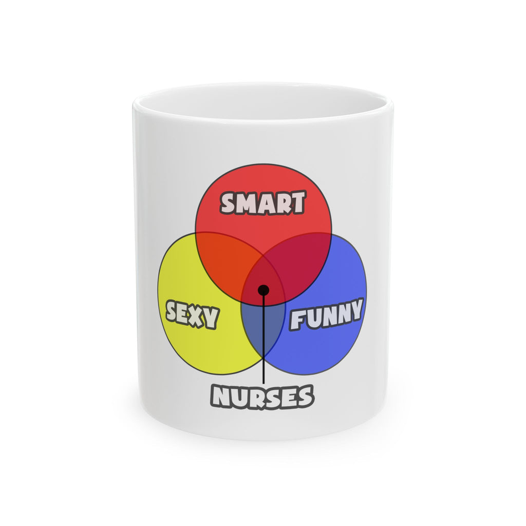 Venn Diagram .. Nurses - Ceramic Mug, (11oz, 15oz)
