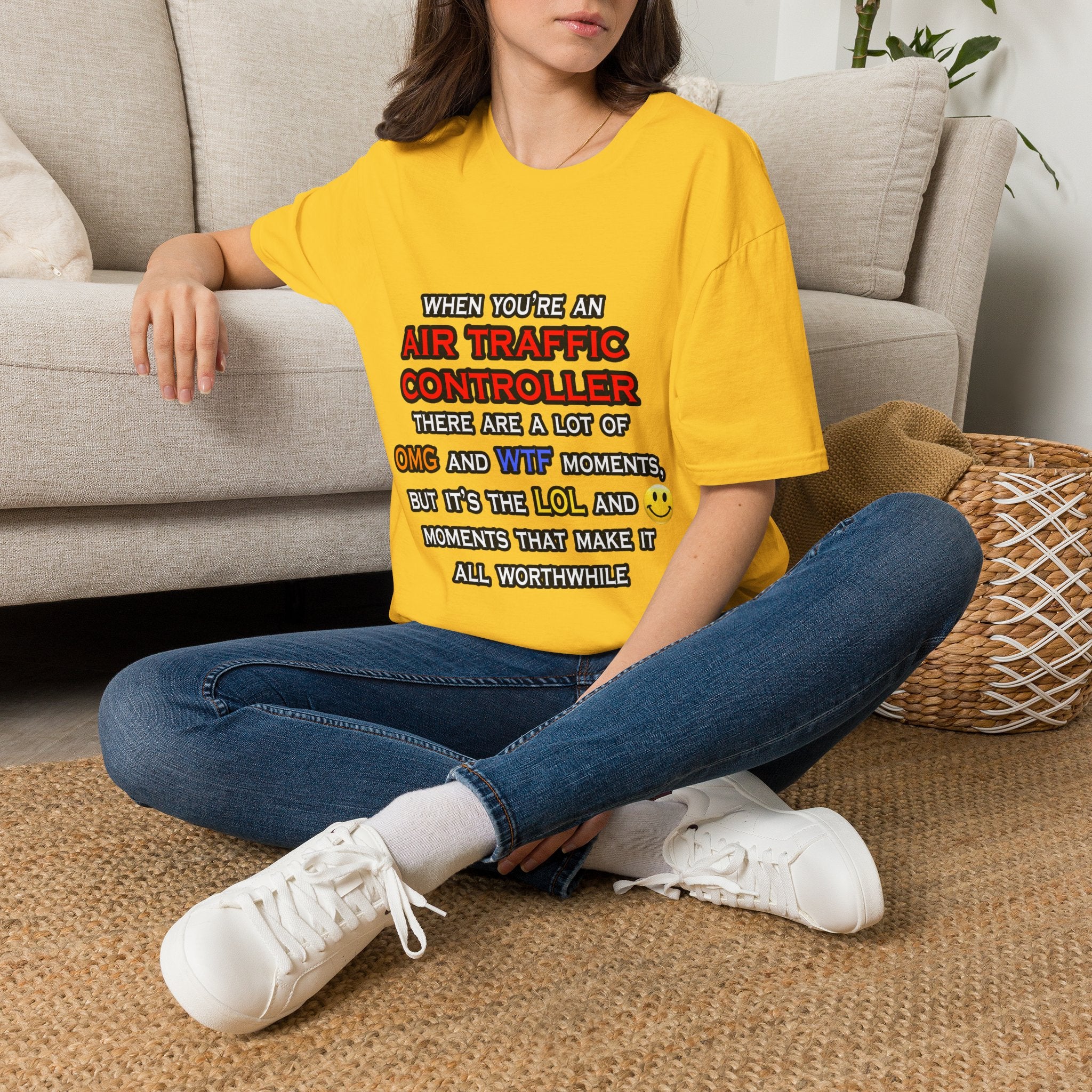 Funny Air Traffic Controller ... OMG WTF LOL - Unisex Softstyle T-Shirt