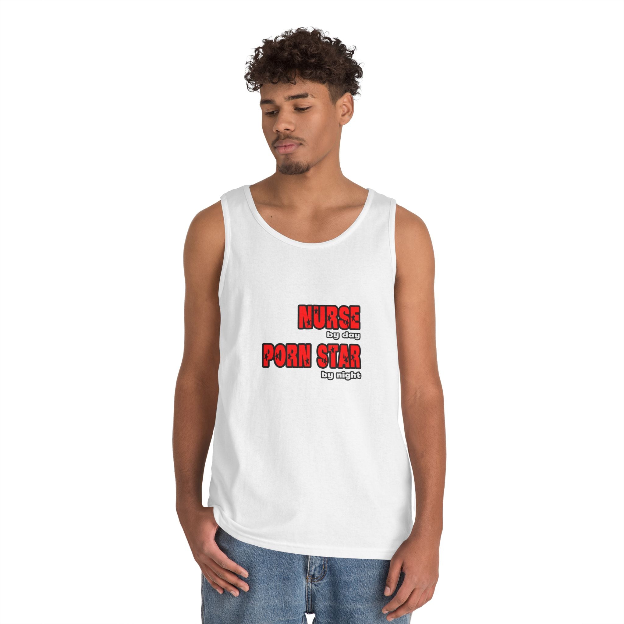 Nurse By Day...Porn Star By Night - Unisex Heavy Cotton Tank Top