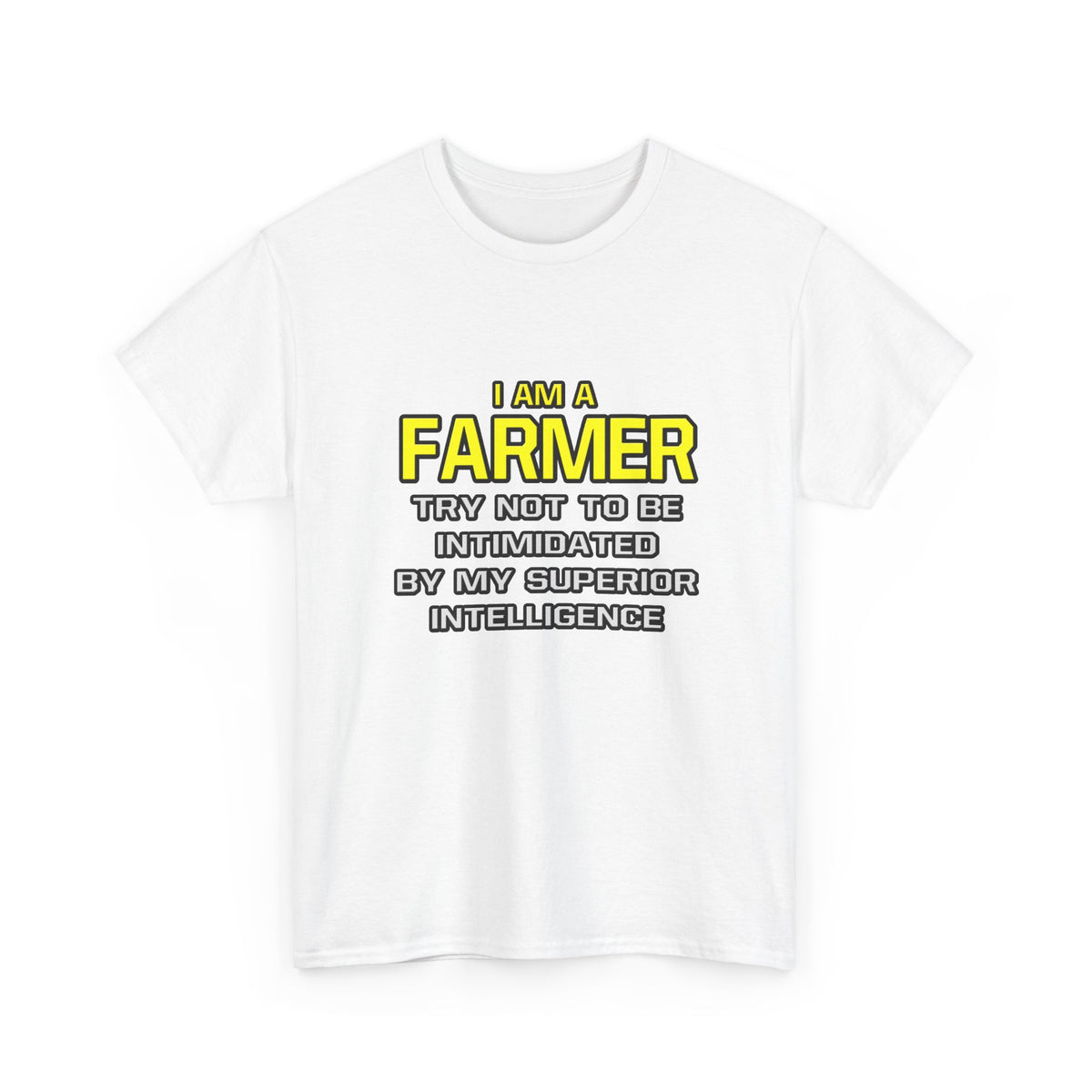 Farmer...Superior Intelligence - Unisex Heavy Cotton Tee