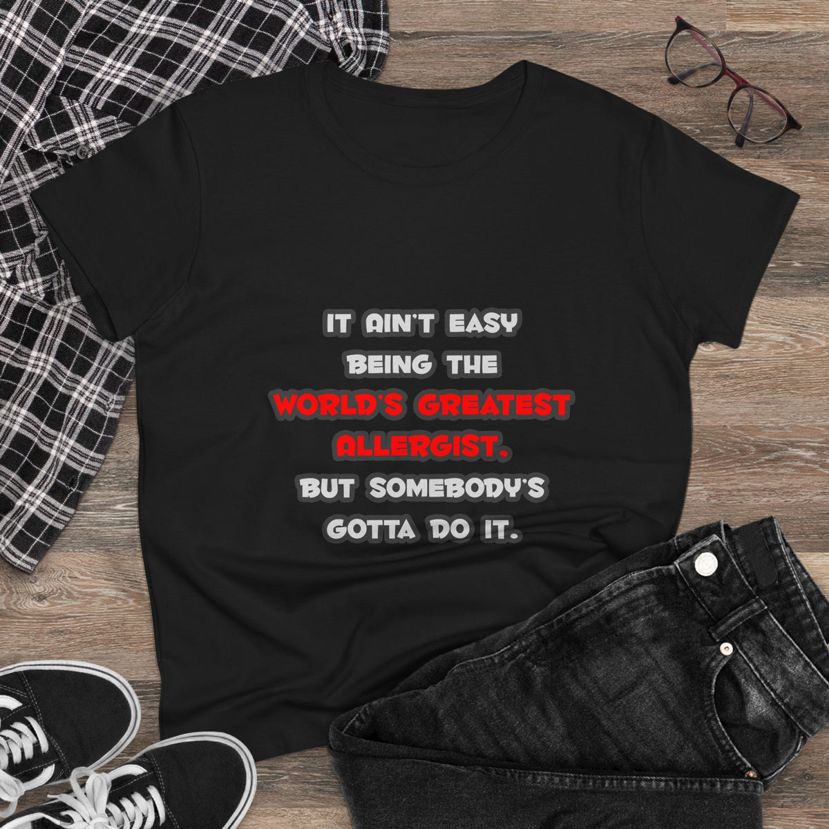 World's Greatest Allergist Joke - Women's Midweight Cotton Tee