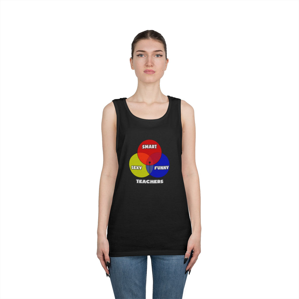 Venn Diagram .. Teachers - Unisex Heavy Cotton Tank Top