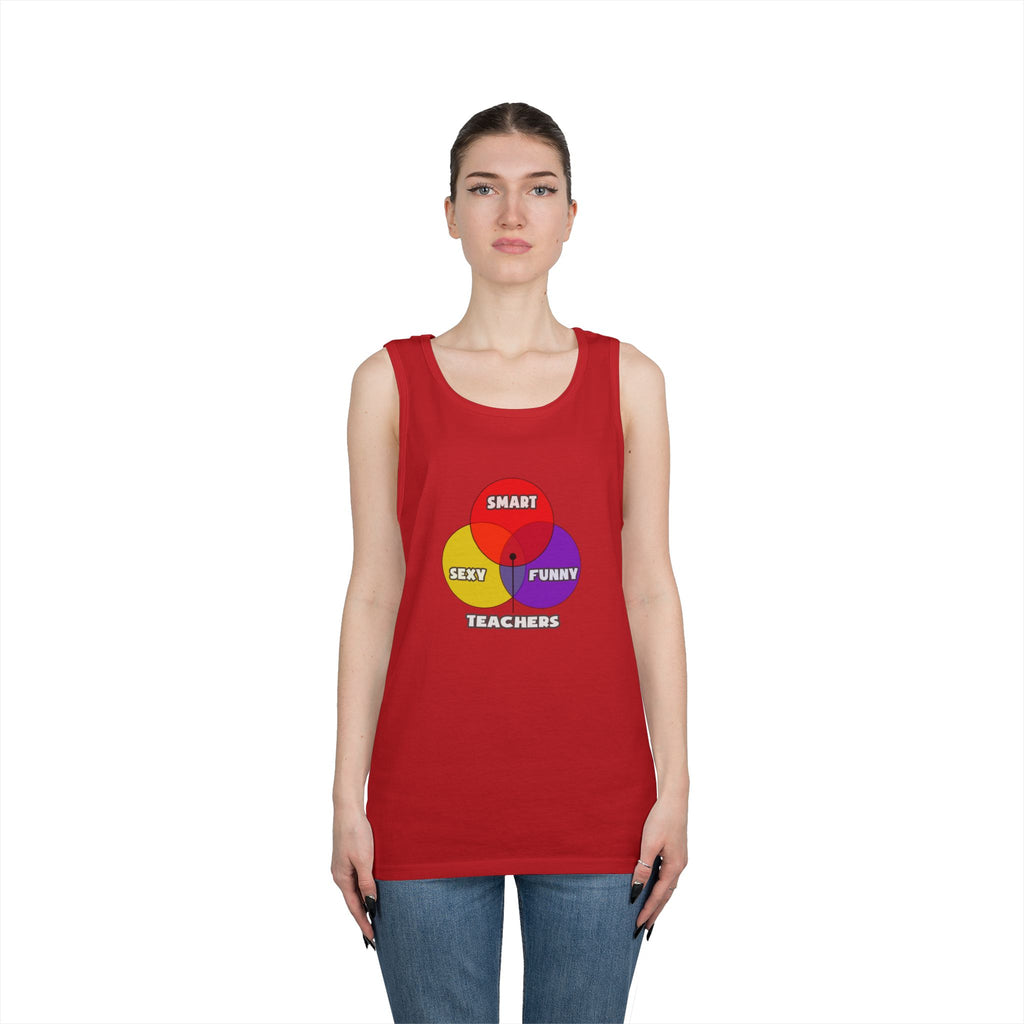 Venn Diagram .. Teachers - Unisex Heavy Cotton Tank Top