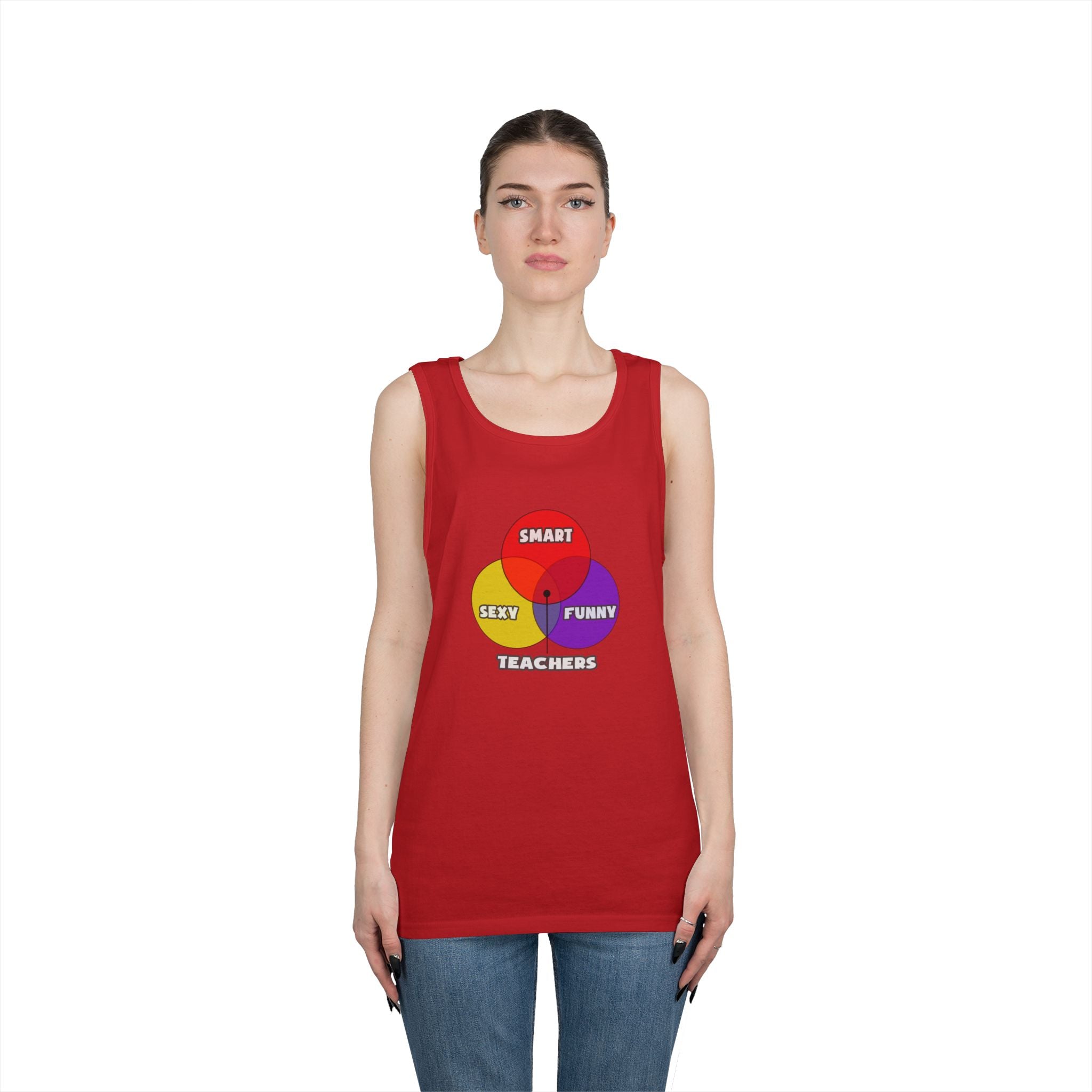 Venn Diagram .. Teachers - Unisex Heavy Cotton Tank Top