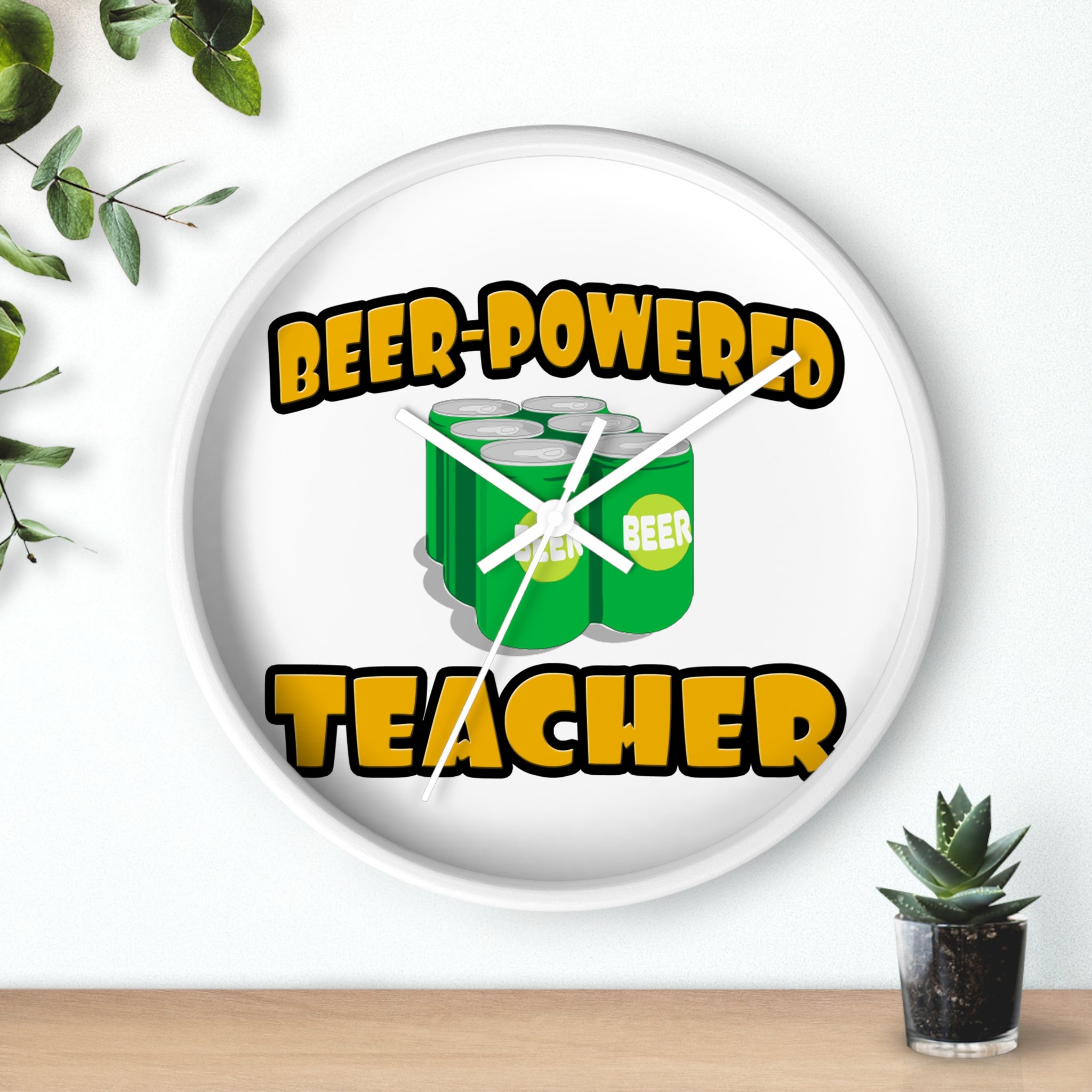 Beer Powered Teacher - Wall Clock