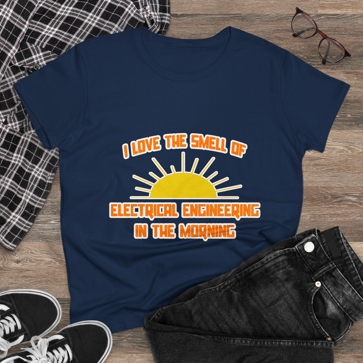 Smell of Electrical Engineering in the Morning - Women's Midweight Cotton Tee