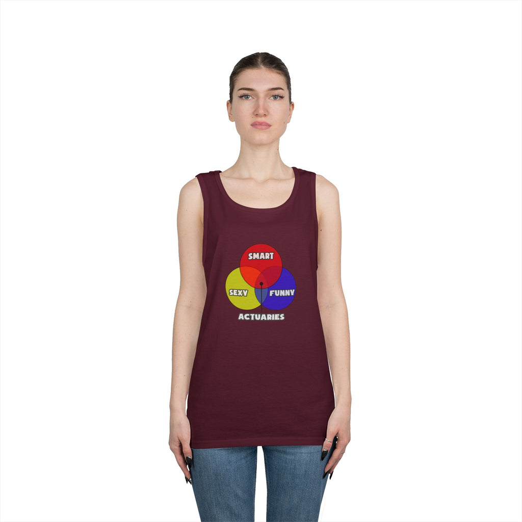 Venn Diagram .. Actuaries - Unisex Heavy Cotton Tank Top