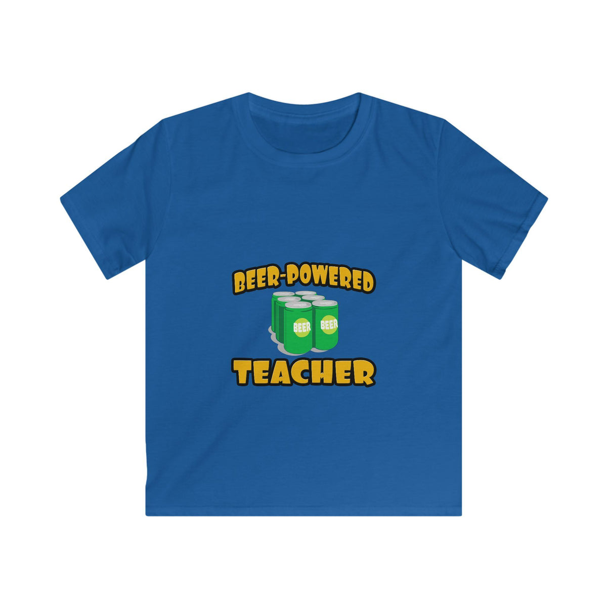 Beer Powered Teacher - Kids Softstyle Tee