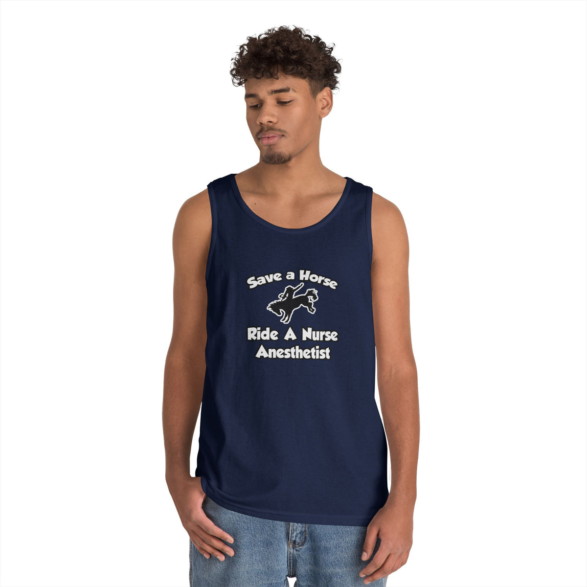 Save a Horse, Ride a Nurse Anesthetist - Unisex Heavy Cotton Tank Top