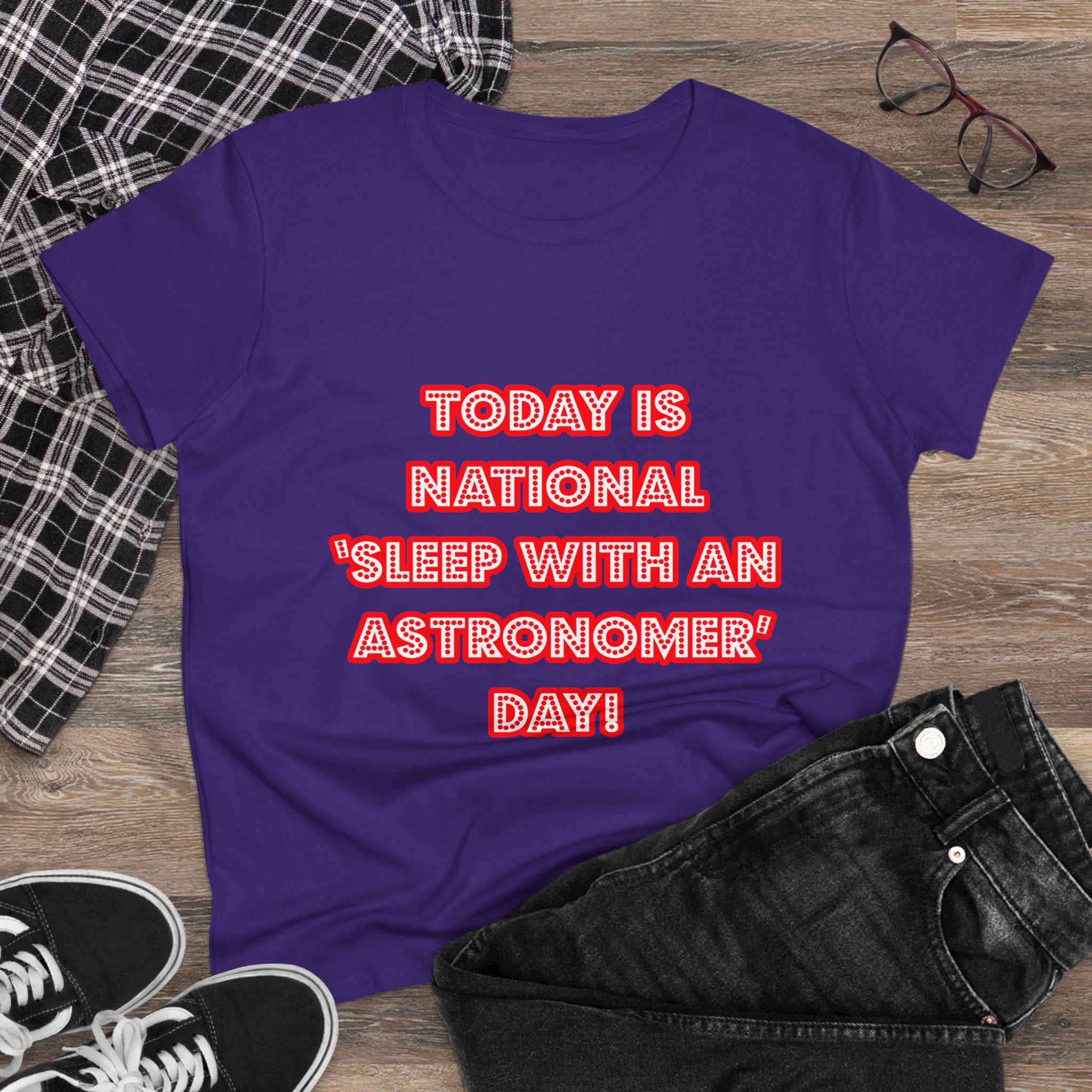 National 'Sleep With an Astronomer' Day - Women's Midweight Cotton Tee