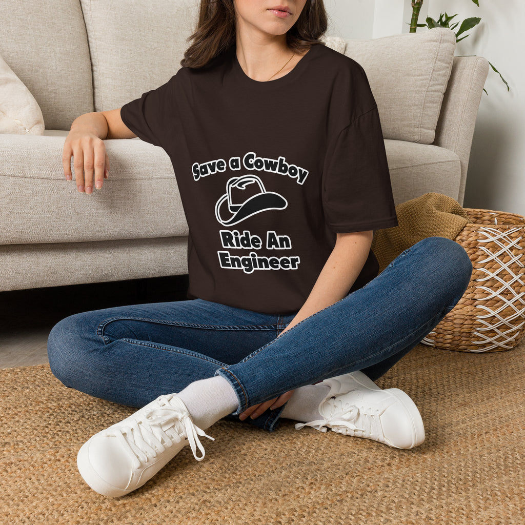 Save a Cowboy .. Ride an Engineer - Unisex Softstyle T-Shirt