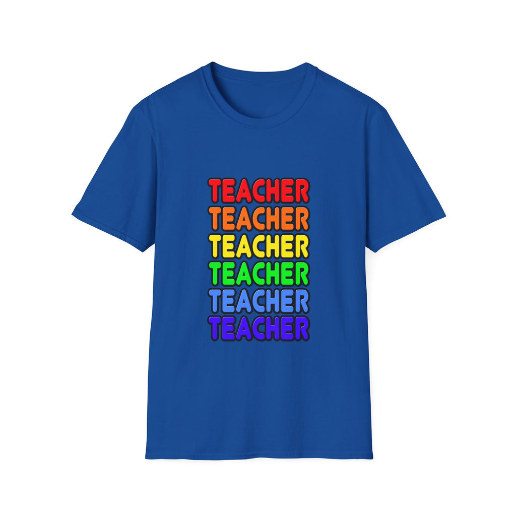 Rainbow Teacher - Unisex Softstyle T-Shirt