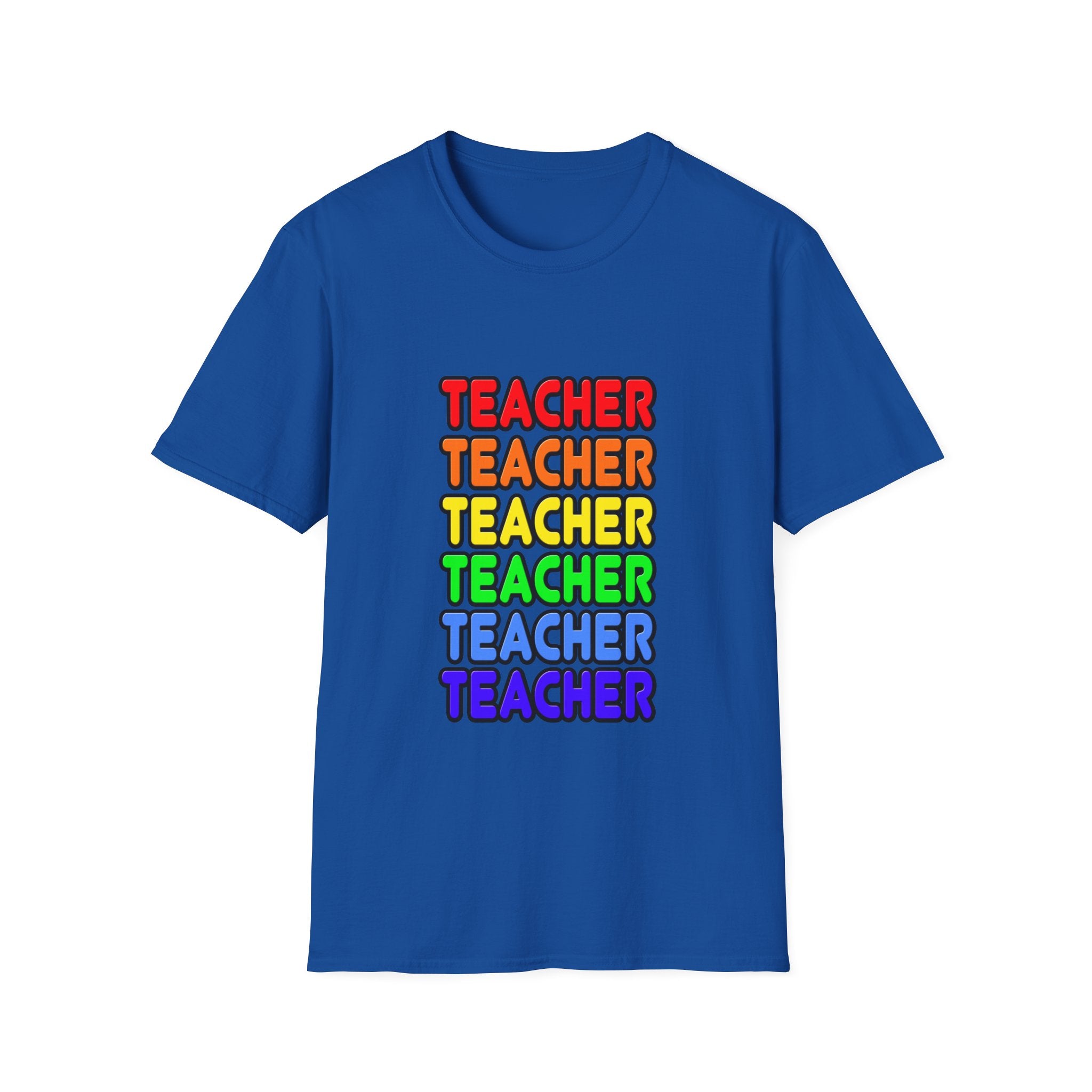 Rainbow Teacher - Unisex Softstyle T-Shirt