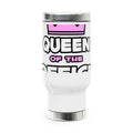 Queen of the Office - Stainless Steel Travel Mug with Handle, 14oz