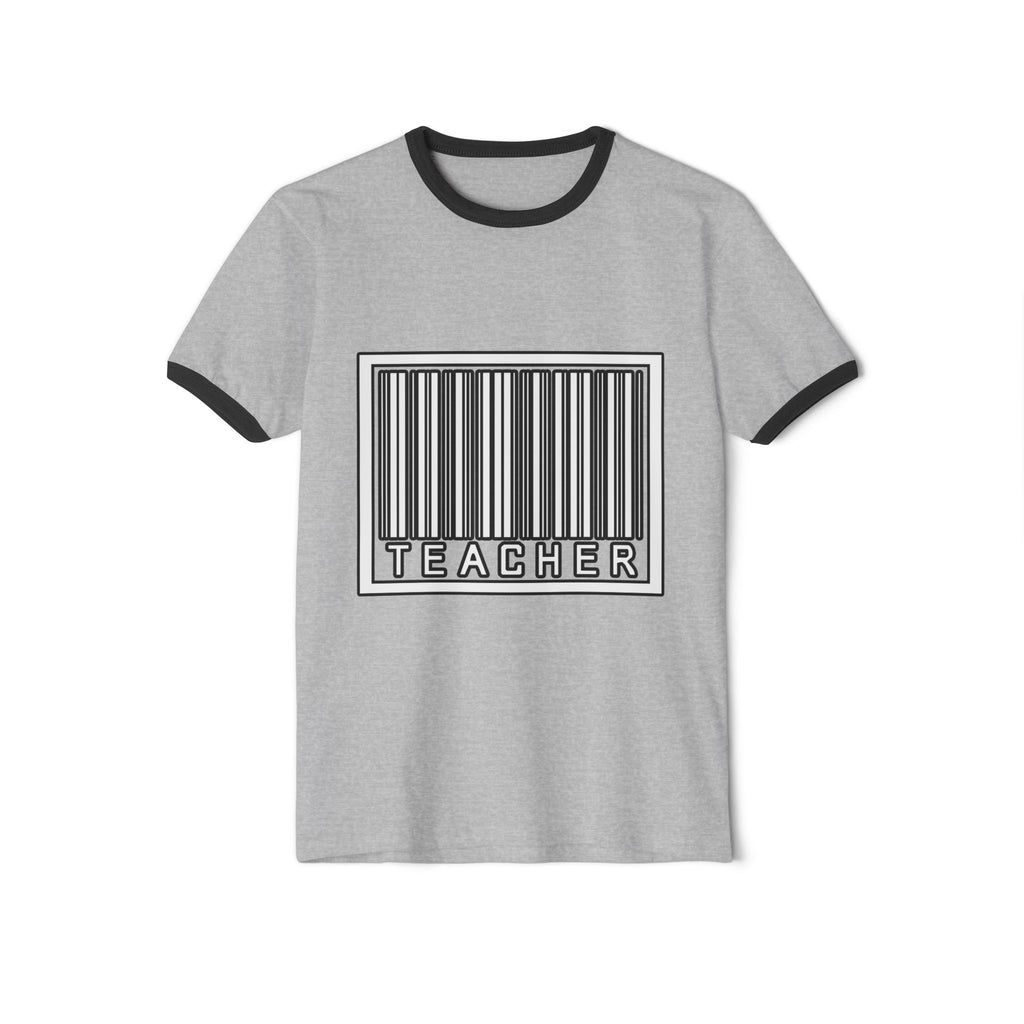 Barcode Teacher - Unisex Cotton Ringer T-Shirt