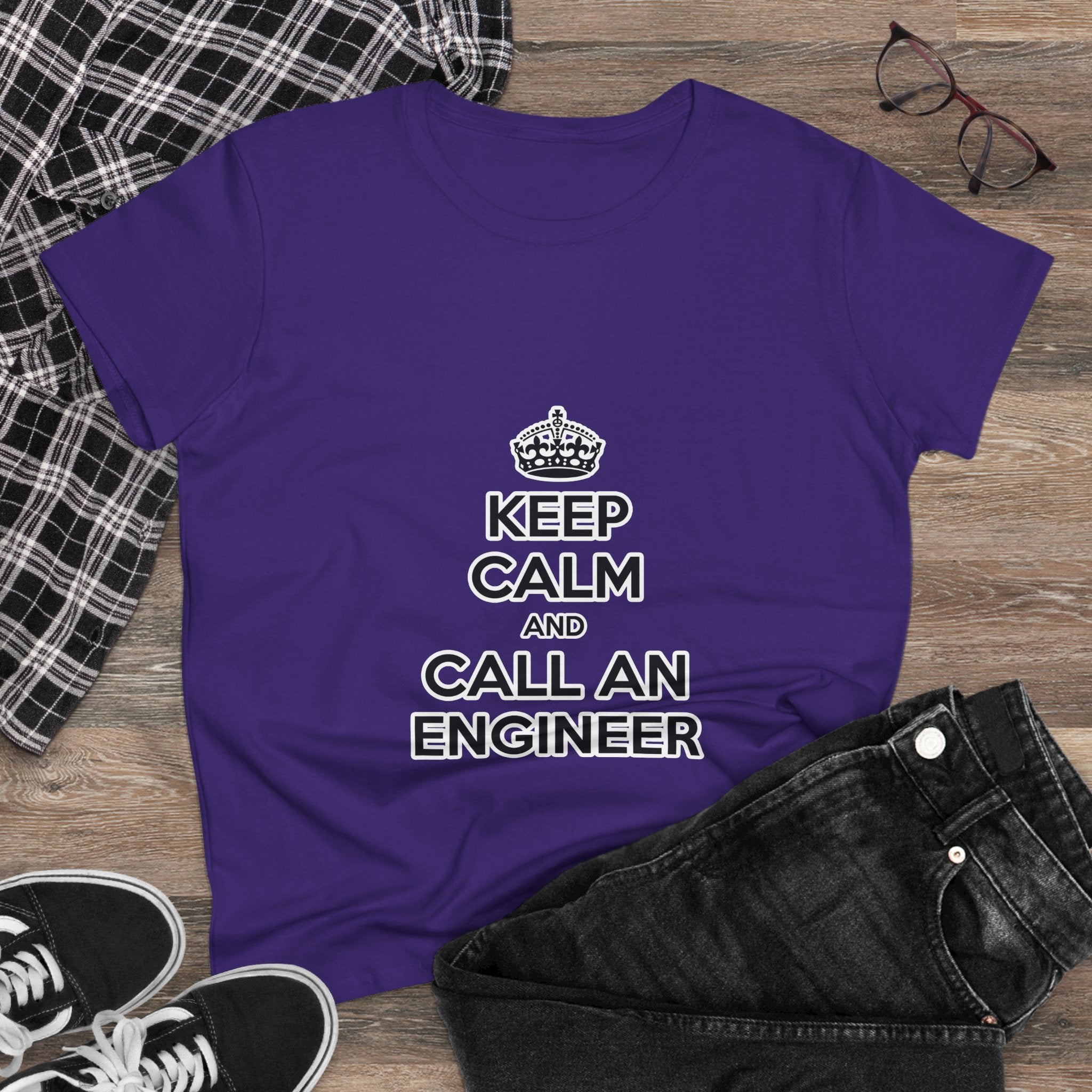 Keep Calm and Call an Engineer - Women's Midweight Cotton Tee