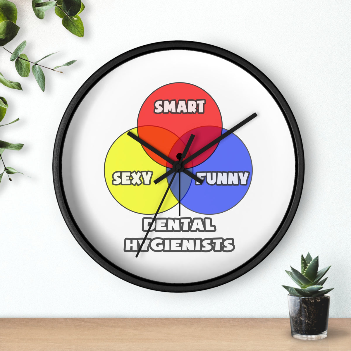 Venn Diagram .. Dental Hygienist - Wall Clock