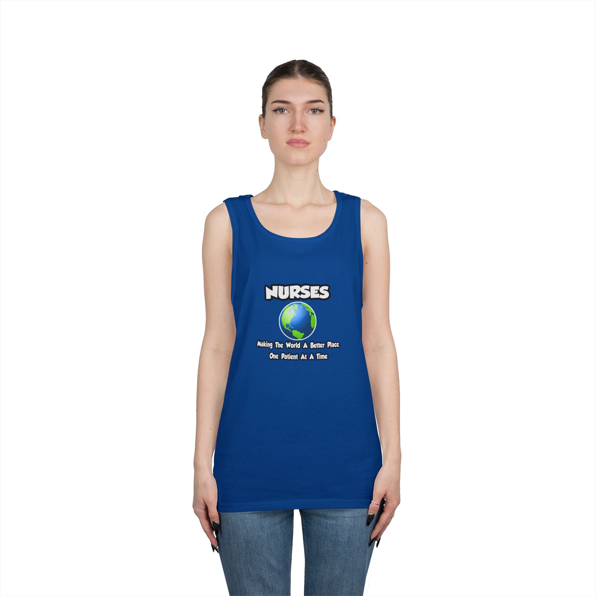 Nurses...Making the World a Better Place - Unisex Heavy Cotton Tank Top