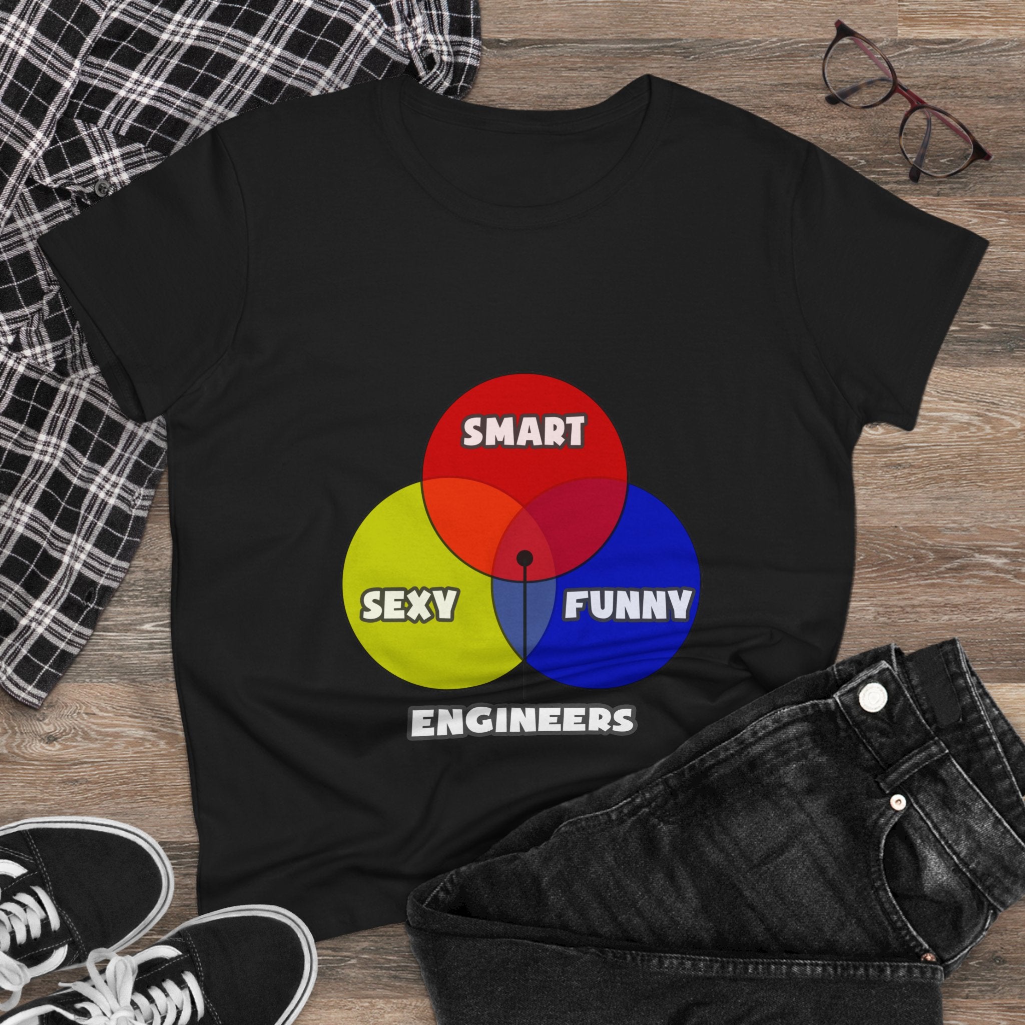 Venn Diagram .. Engineers - Women's Midweight Cotton Tee