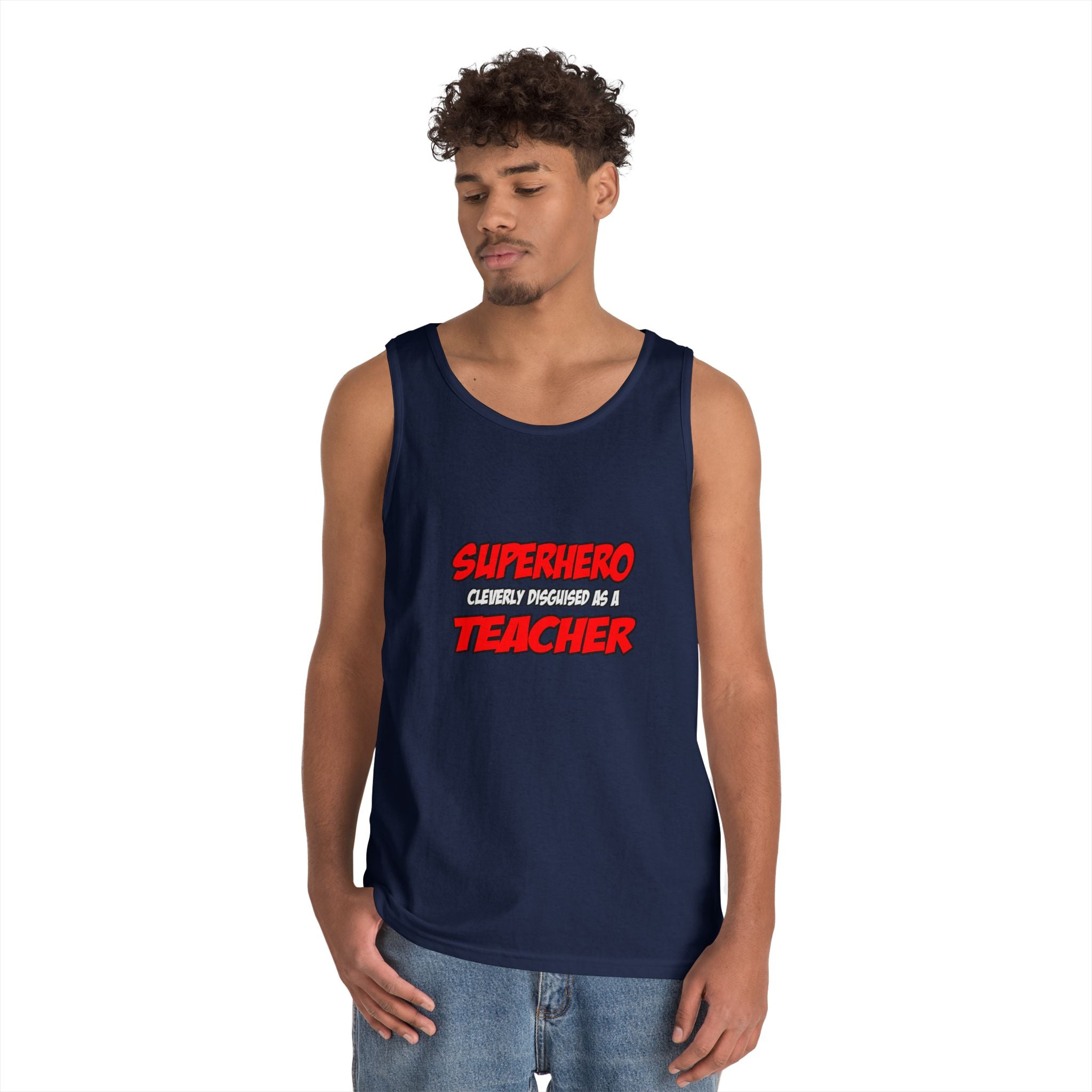 Superhero...Teacher - Unisex Heavy Cotton Tank Top