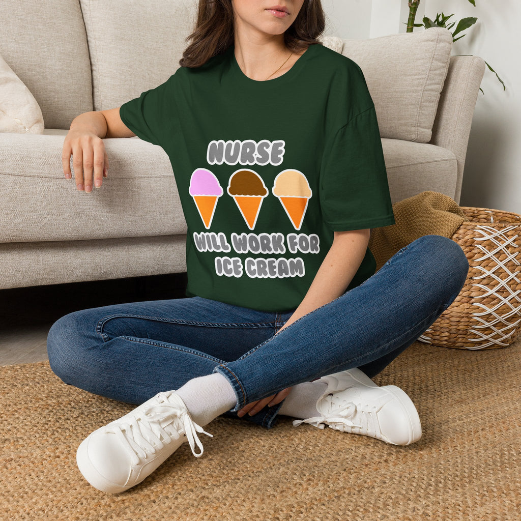 Nurse ... Will Work For Ice Cream - Unisex Softstyle T-Shirt