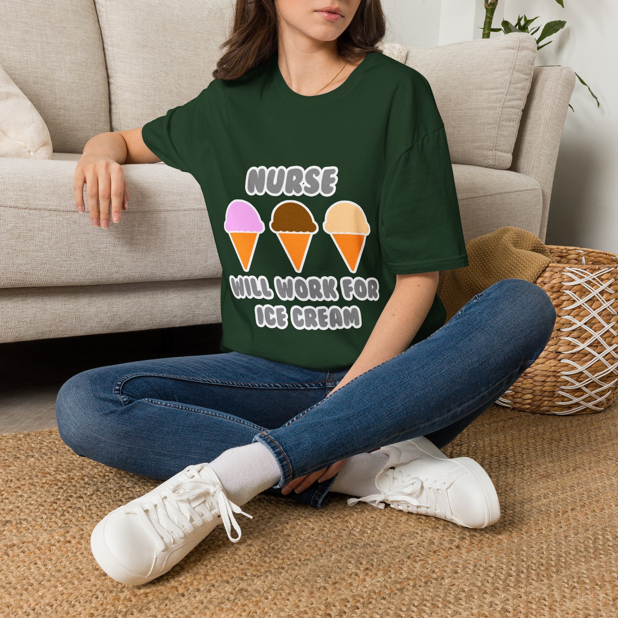 Nurse ... Will Work For Ice Cream - Unisex Softstyle T-Shirt
