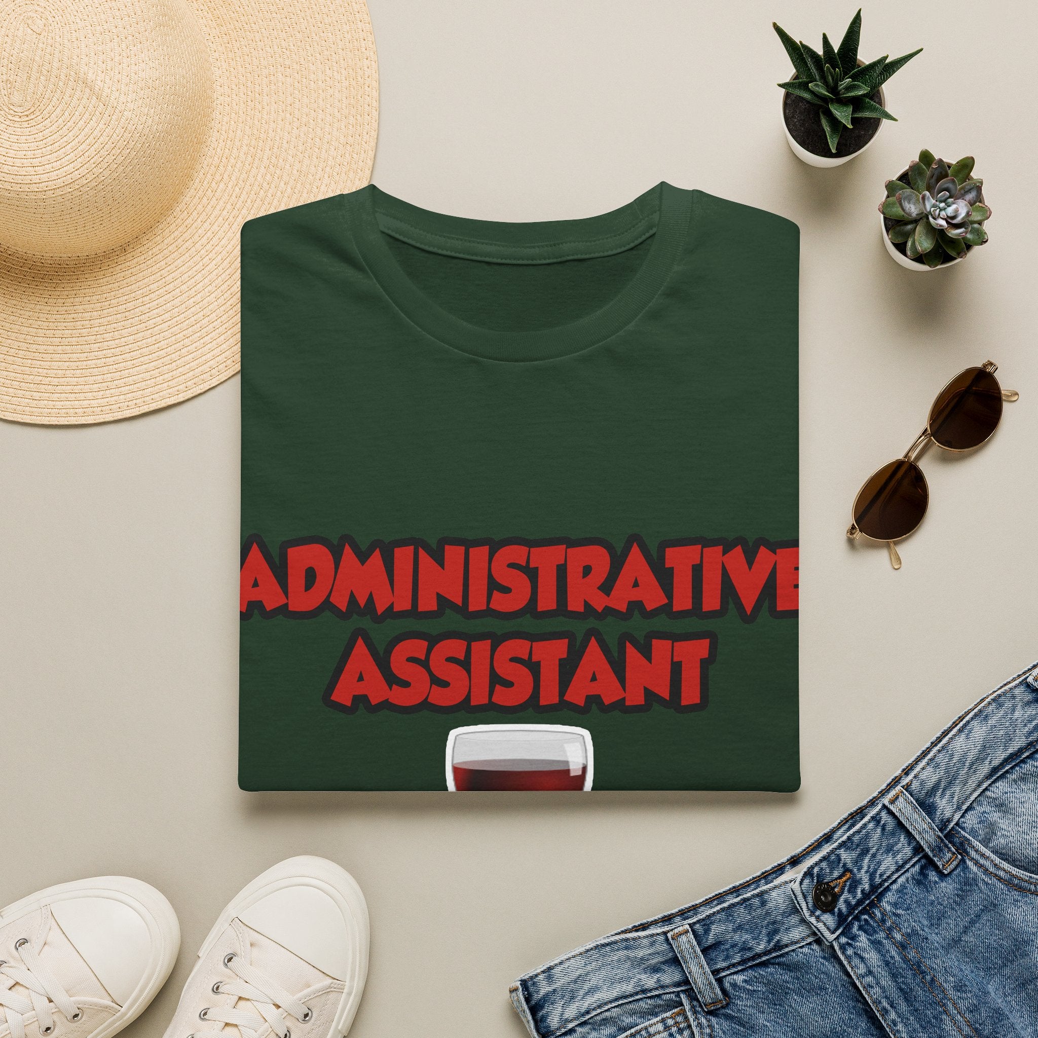 Admin Assistant ... Will Work For Wine - Unisex Softstyle T-Shirt