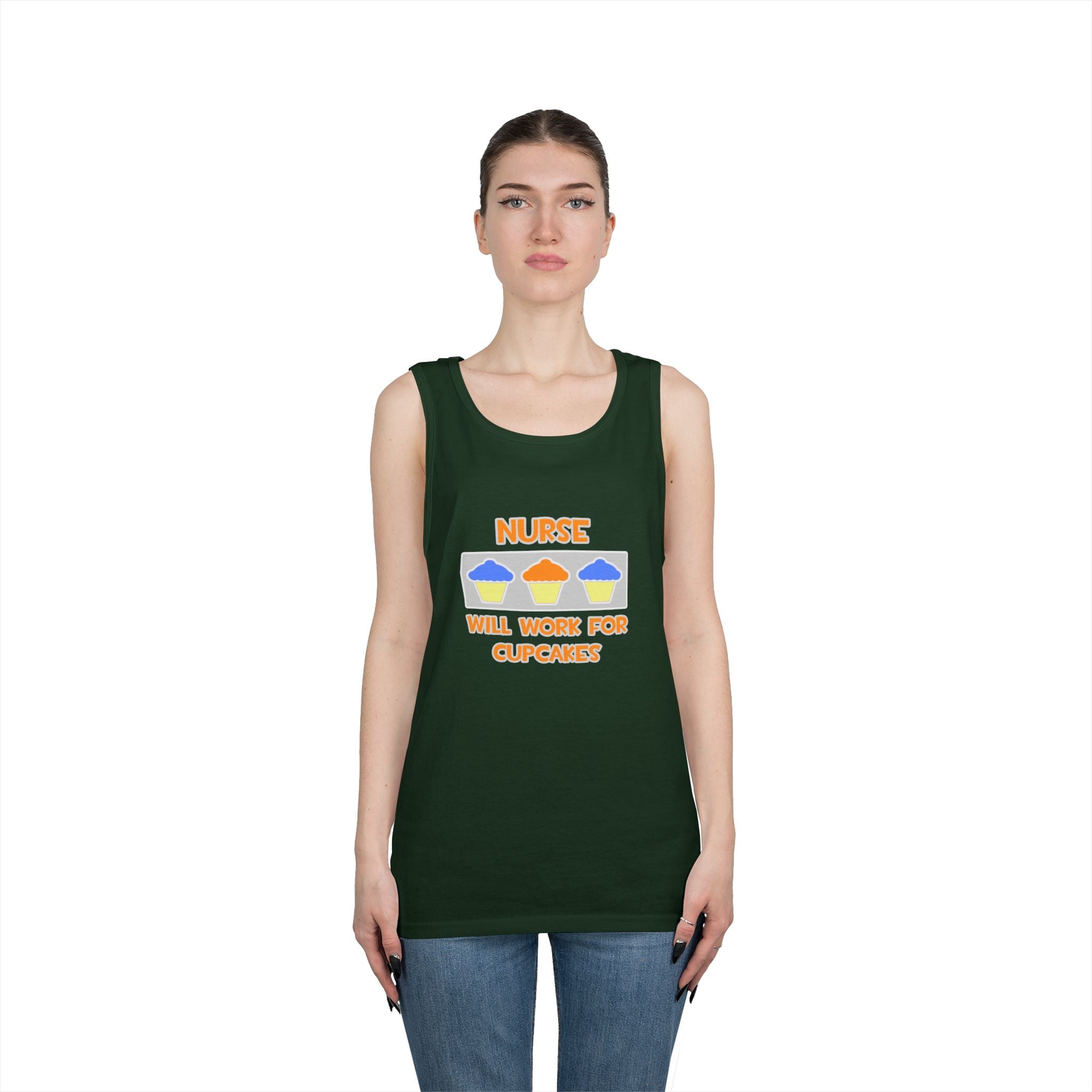 Nurse ... Will Work For Cupcakes - Unisex Heavy Cotton Tank Top
