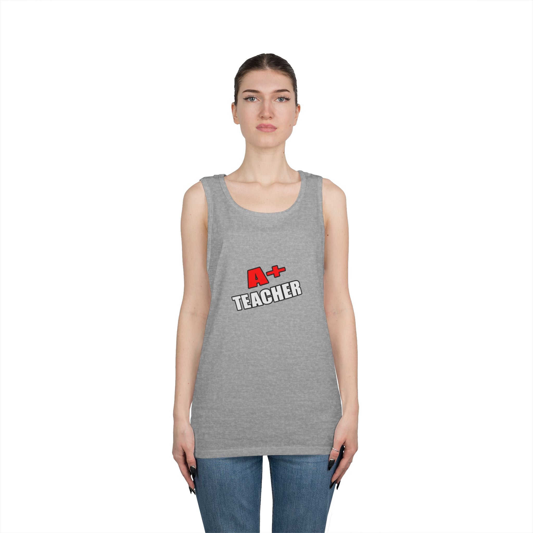 a plus teacher - Unisex Heavy Cotton Tank Top