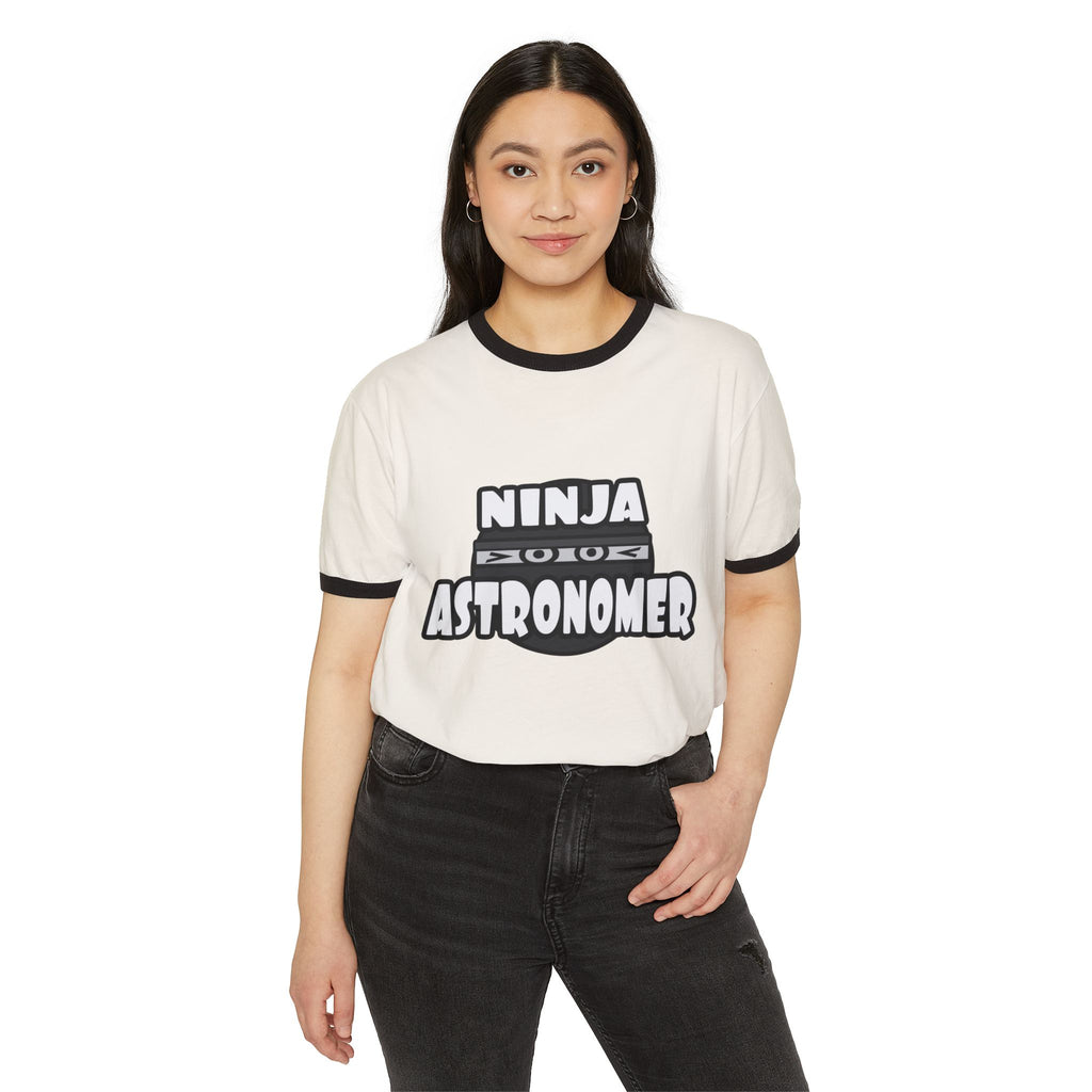 Ninja Astronomer - Unisex Cotton Ringer T-Shirt