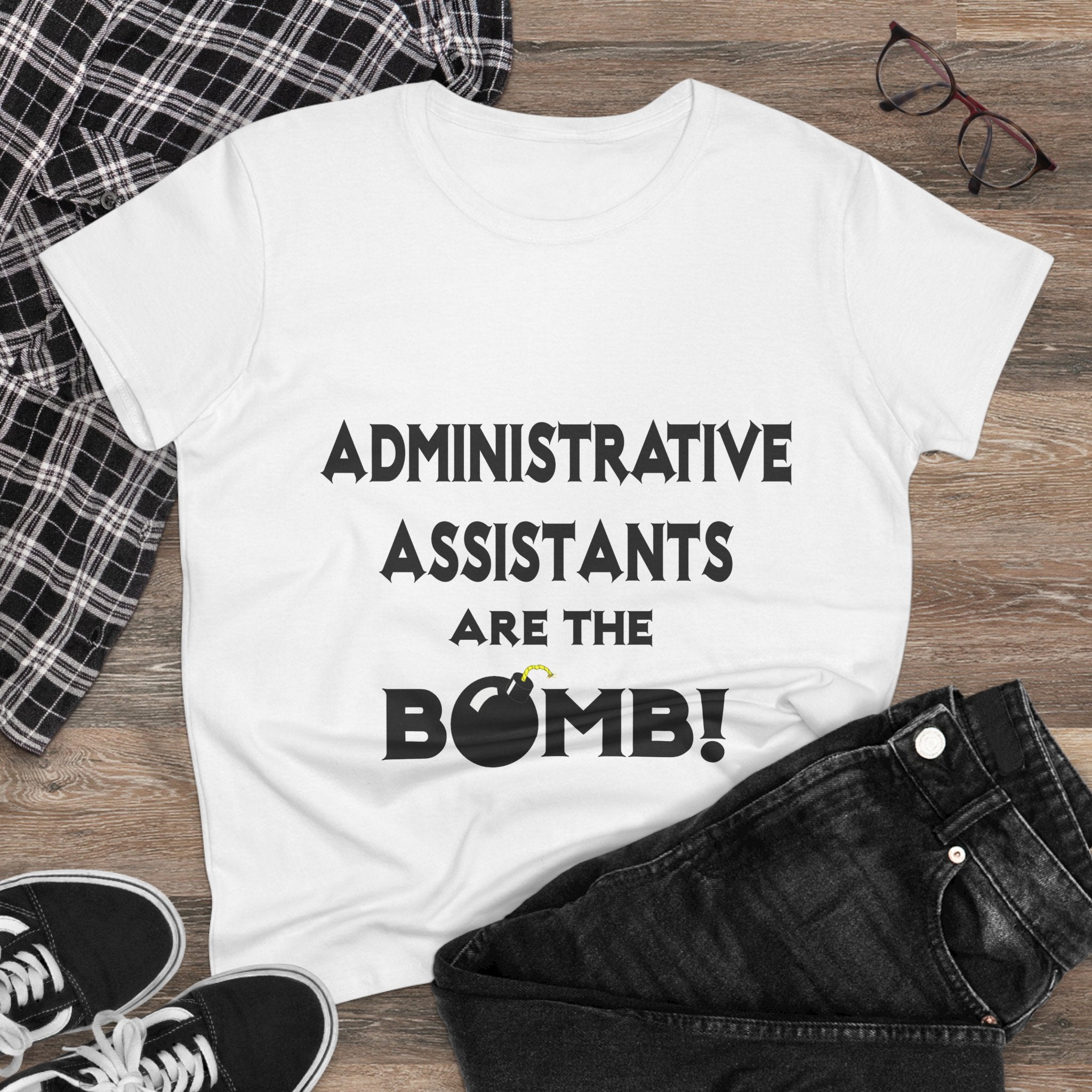 Administrative Assistants Are The Bomb! (2) - Women's Midweight Cotton Tee