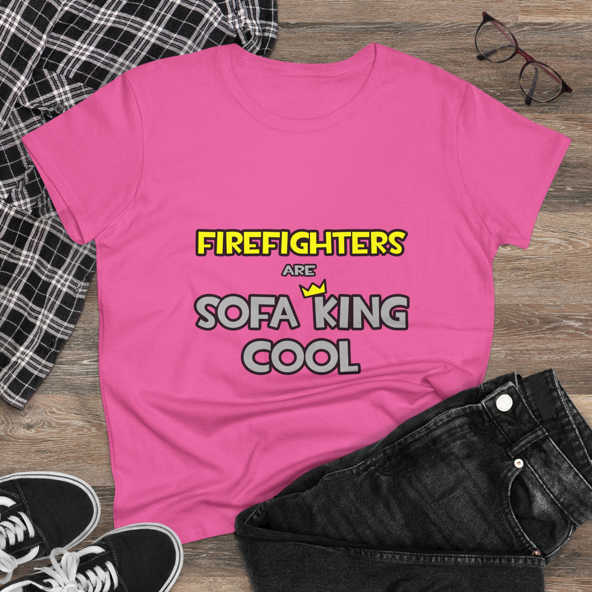 Firefighters Are Sofa King Cool - Women's Midweight Cotton Tee