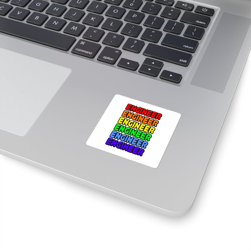 Rainbow Engineer - Square Stickers