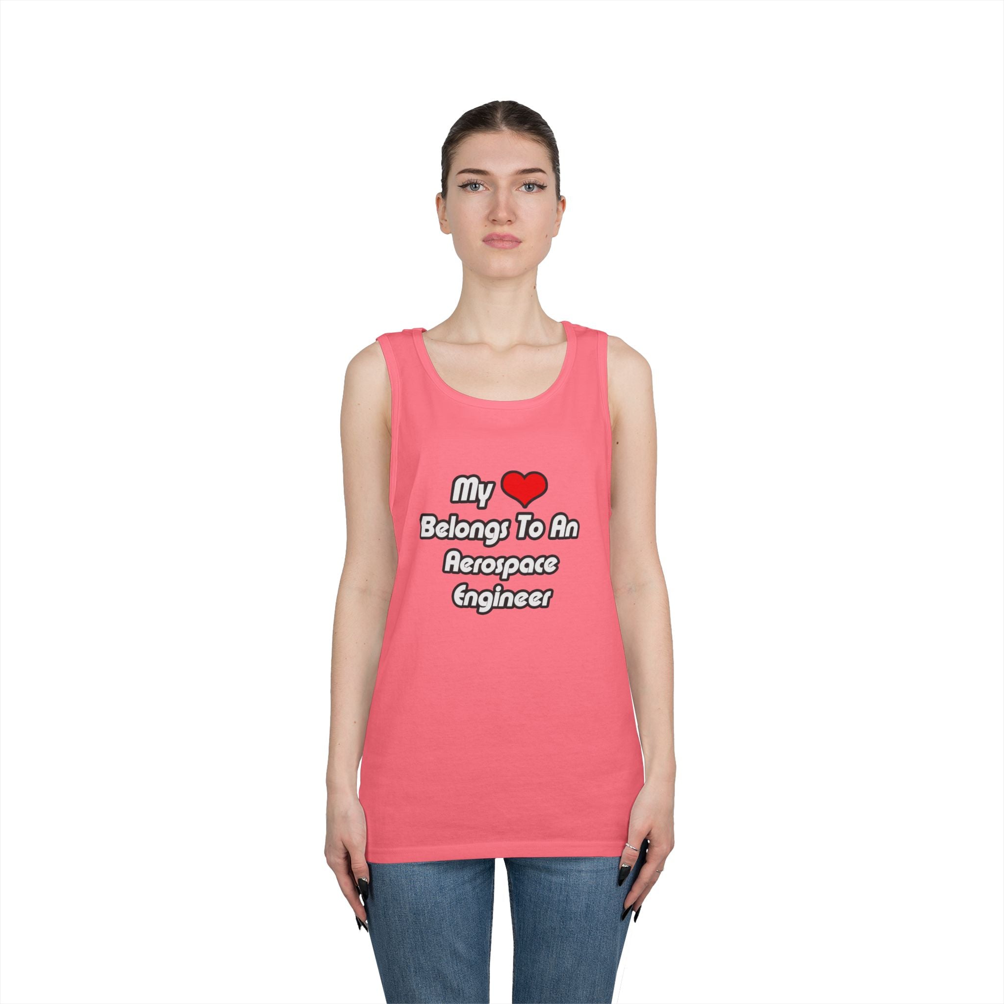 My Heart Belongs To An Aerospace Engineer - Unisex Heavy Cotton Tank Top