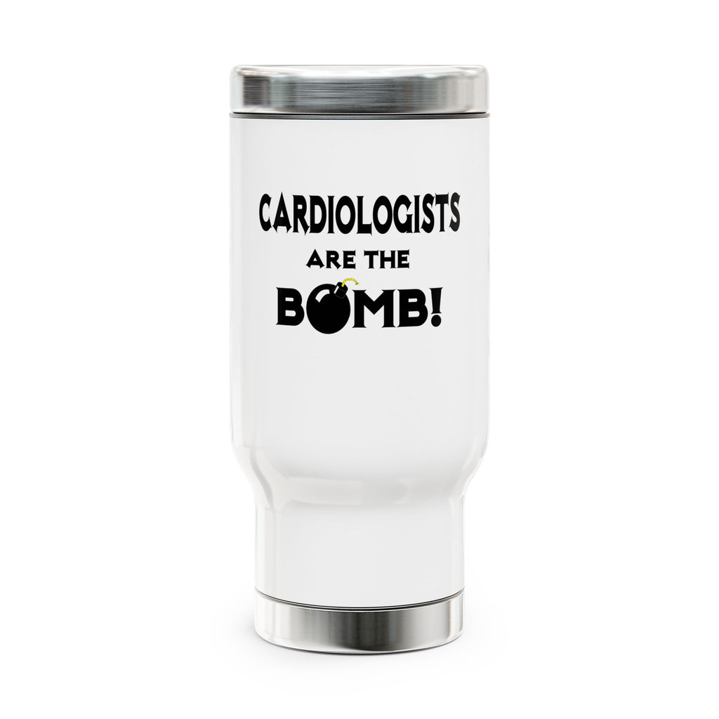 Cardiologists Are The Bomb! - Stainless Steel Travel Mug with Handle, 14oz