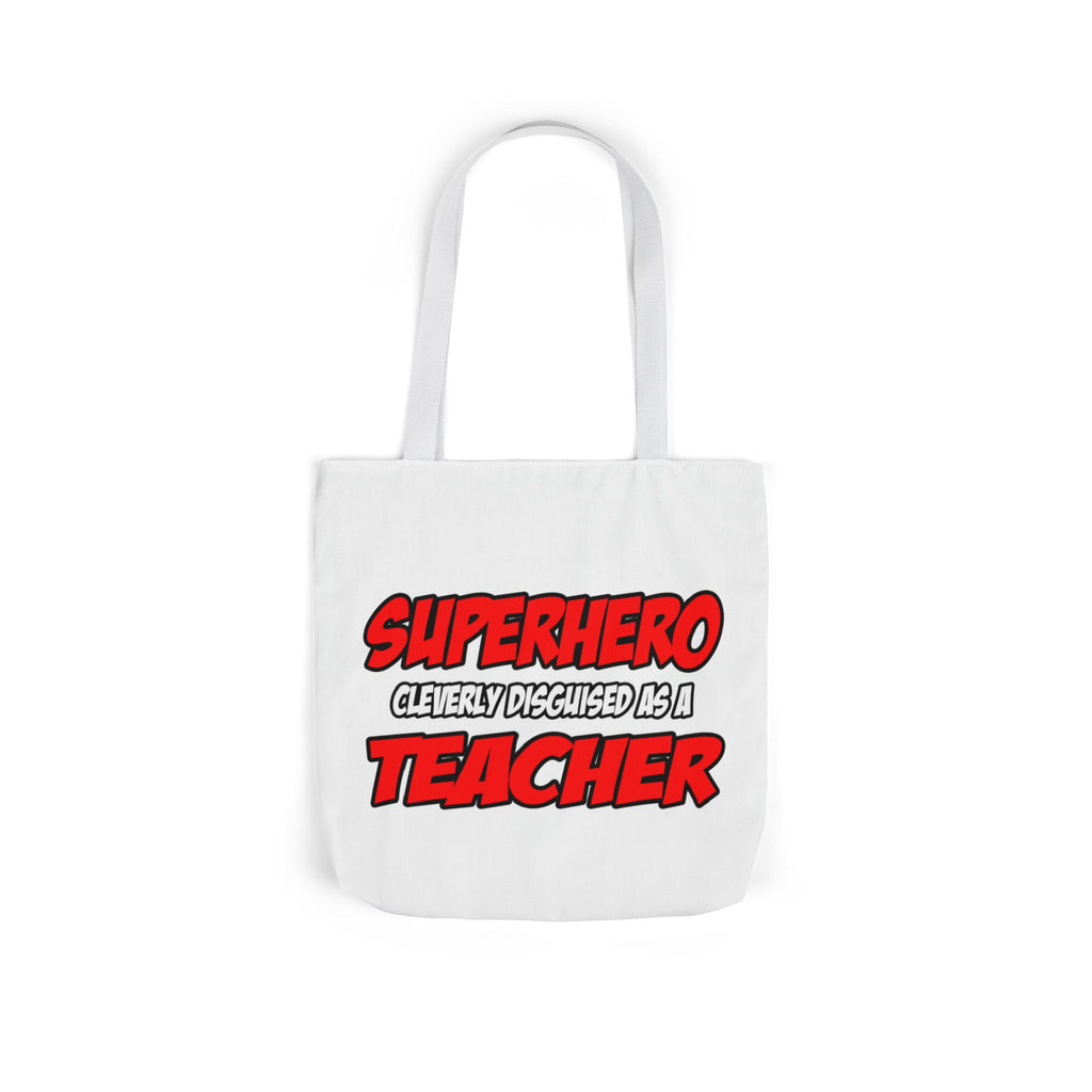 Superhero...Teacher - Canvas Tote Bag, 5-Color Straps