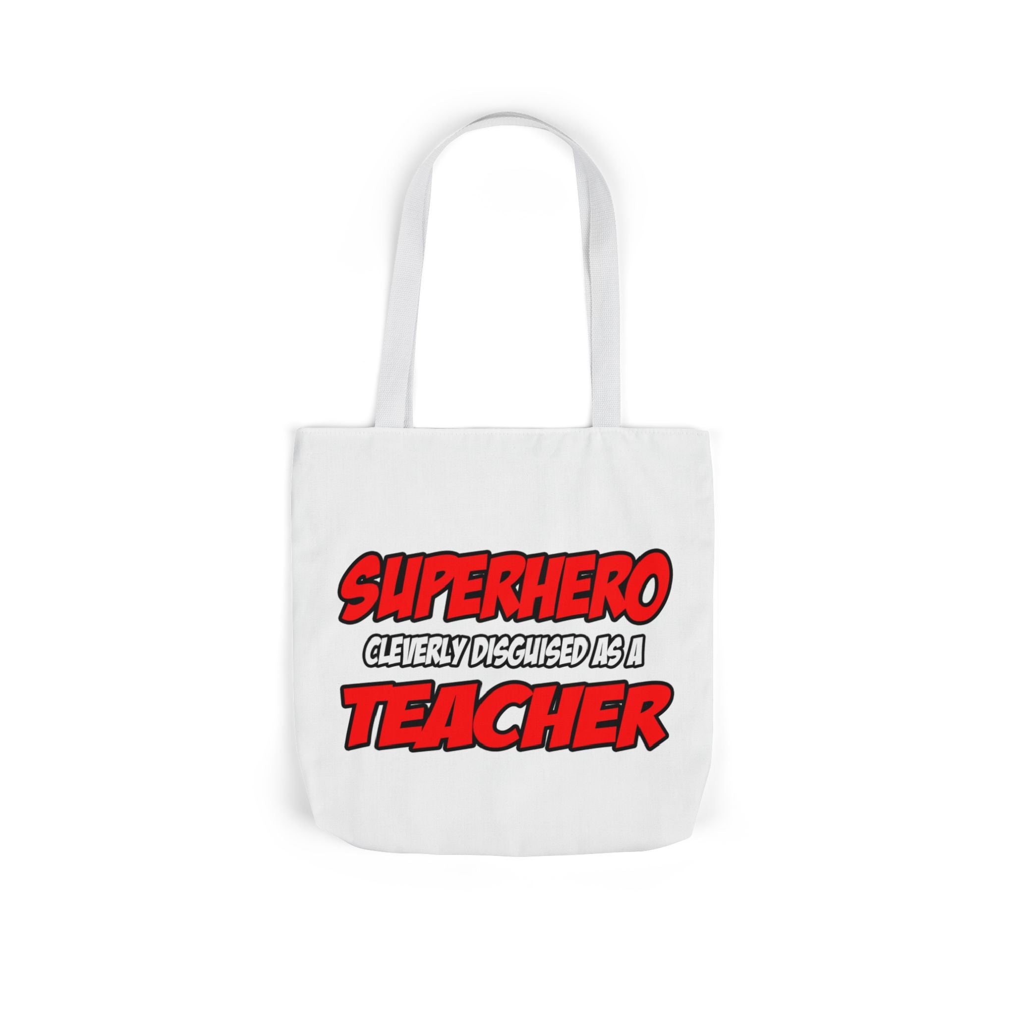 Superhero...Teacher - Canvas Tote Bag, 5-Color Straps