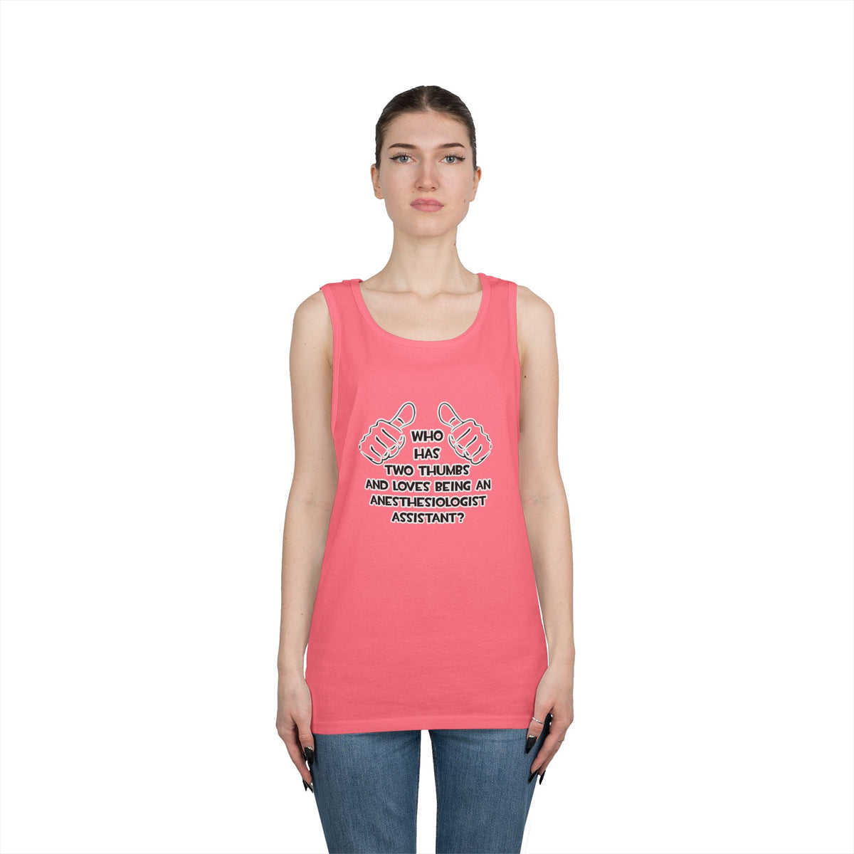 Two Thumbs .. Anesthesiologist Assistant - Unisex Heavy Cotton Tank Top
