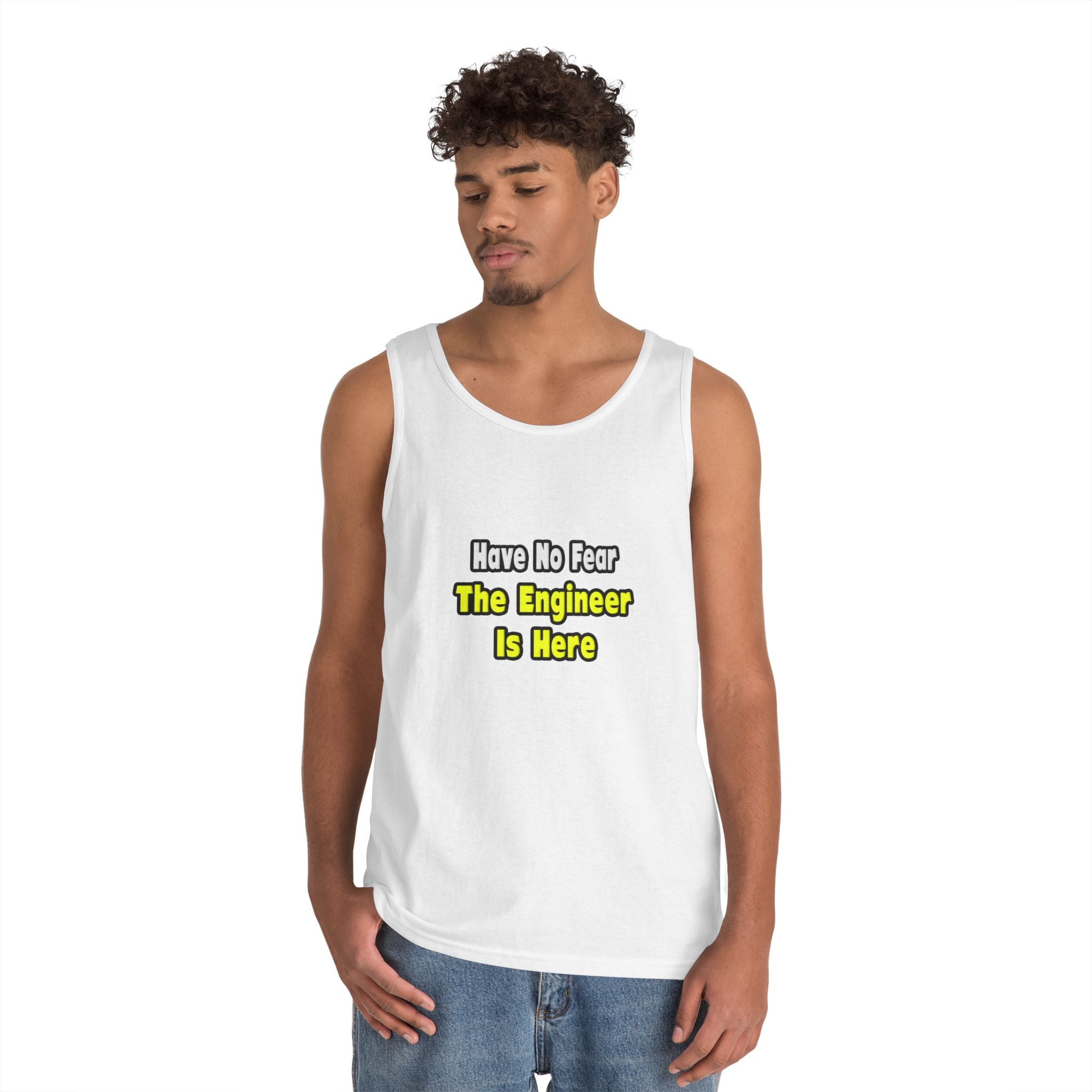 No Fear, The Engineer Is Here - Unisex Heavy Cotton Tank Top