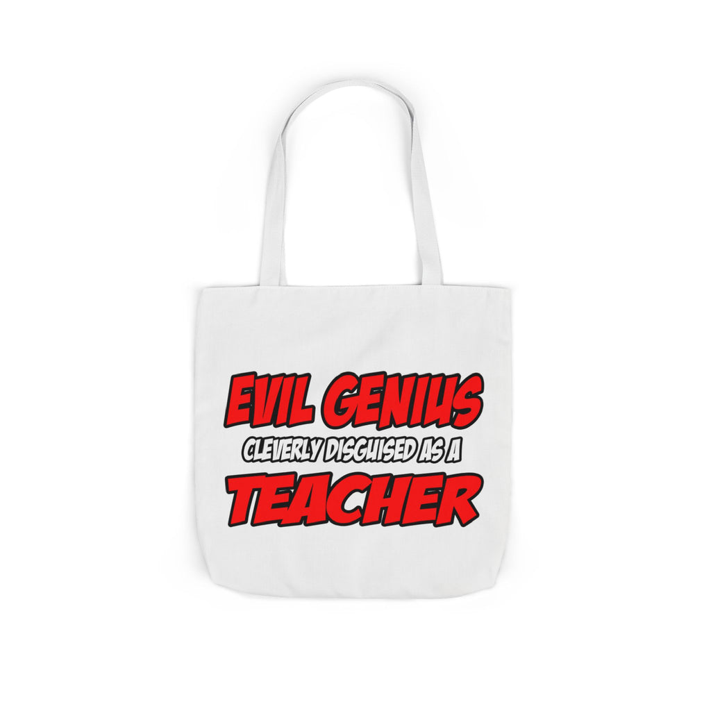 Evil Genius...Teacher - Canvas Tote Bag, 5-Color Straps