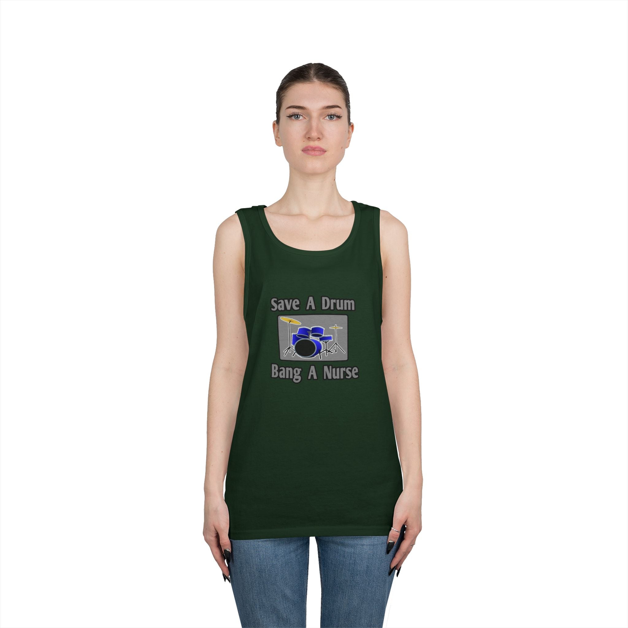 Save a Drum...Bang a Nurse - Unisex Heavy Cotton Tank Top