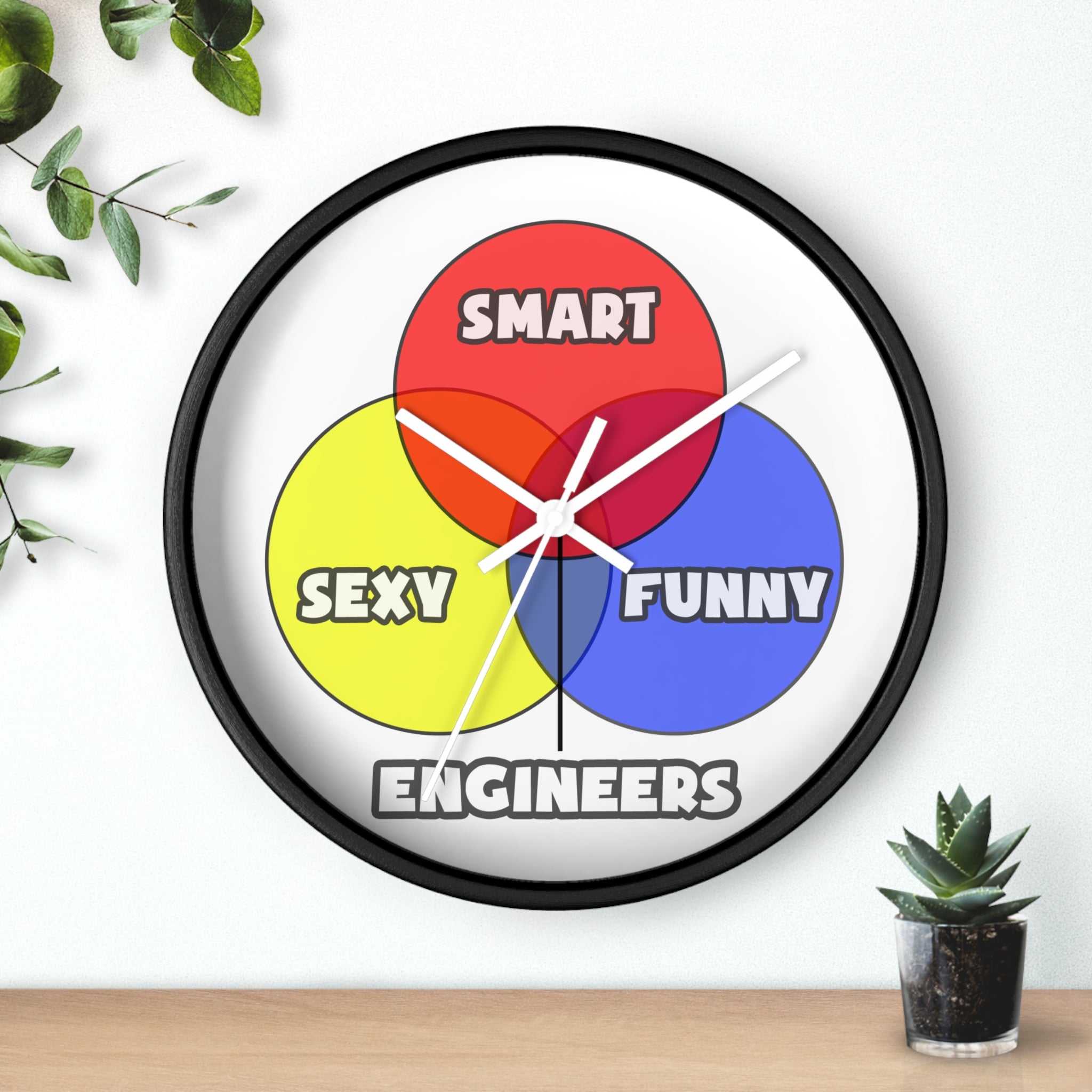 Venn Diagram .. Engineers - Wall Clock